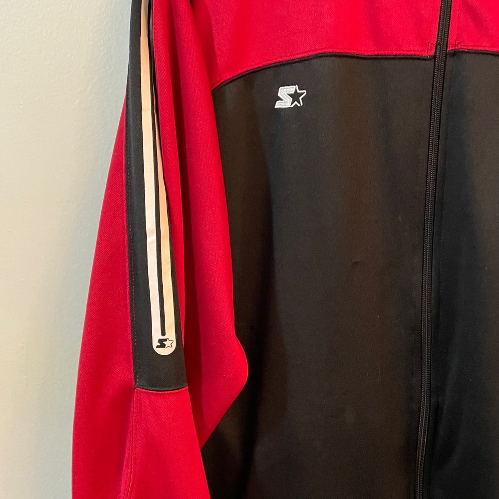 STARTER Red and Black Zip-Up Jacket - Picture 3 of 3